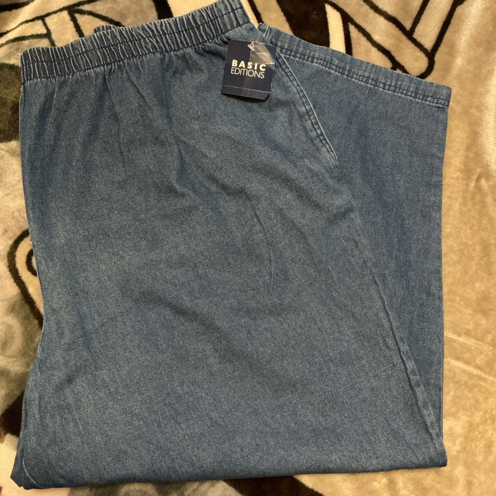 Basic Editions NWT Kmart Blue Pull On Elastic Waist Twill 3X